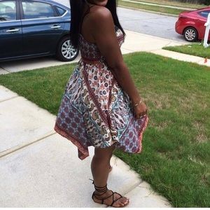 Asymmetrical Multi Color Print Tank Dress